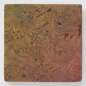 ヴィンテージウィリアムモリスオレンジラークスパーボタニカル ストーンコースター (正面)