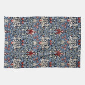 ヴィンテージウィリアムモリスカタムケスヘッド油留赤 キッチンタオル (横)