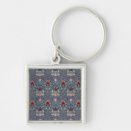 ヴィンテージウィリアムモリスカタムケスヘッド油留赤 キーホルダー