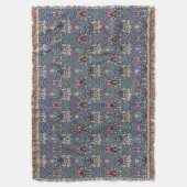 ヴィンテージウィリアムモリスカタムケスヘッド油留赤 スローブランケット (正面縦)