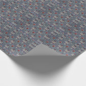 ヴィンテージウィリアムモリスカタムケスヘッド油留赤 ラッピングペーパー (角)