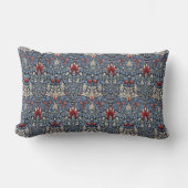 ヴィンテージウィリアムモリスカタムケスヘッド油留赤 ランバークッション (正面)