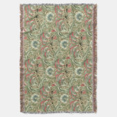 ヴィンテージウィリアムモリスコーンクルフラワー スローブランケット (正面縦)