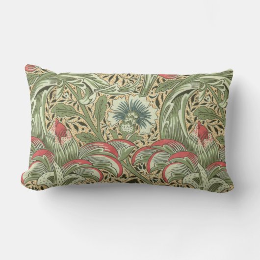ヴィンテージウィリアムモリスコーンクルフラワー ランバークッション (正面)