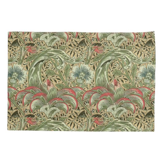 ヴィンテージウィリアムモリスコーンクルフラワー 枕カバー (裏面-左)