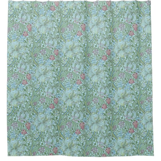 ヴィンテージウィリアムモリスゴールデンリリー シャワーカーテン (正面)