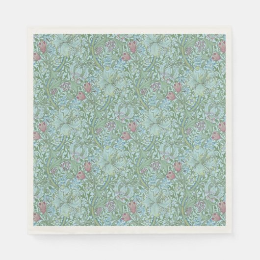 ヴィンテージウィリアムモリスゴールデンリリー スタンダードランチョンナプキン (正面)