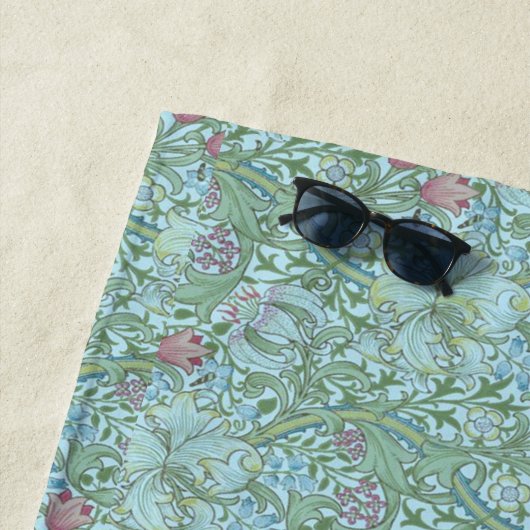 ヴィンテージウィリアムモリスゴールデンリリー ビーチタオル (インサイチュ)