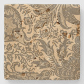 ヴィンテージウィリアムモリスセピアタンボタニカル ストーンコースター (正面)
