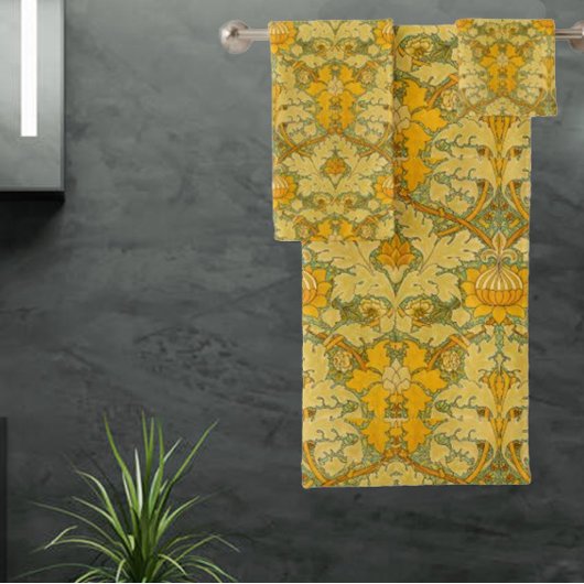 ヴィンテージウィリアムモリスセントジェームズパレスパターン バスタオルセット