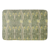 ヴィンテージウィリアムモリスダフォディルフラワーイエローグリー バスマット (正面)