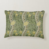 ヴィンテージウィリアムモリスダフォディルフラワーイエロー アクセントクッション (裏面)