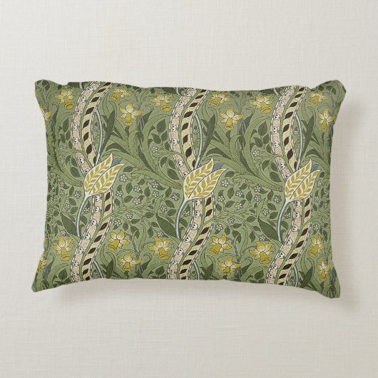 ヴィンテージウィリアムモリスダフォディルフラワーイエロー アクセントクッション (裏面)