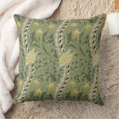 ヴィンテージウィリアムモリスダフォディルフラワーイエロー クッション (ブランケット)