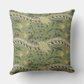 ヴィンテージウィリアムモリスダフォディルフラワーイエロー クッション (裏面)