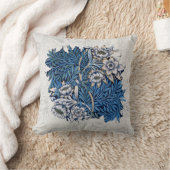 ヴィンテージウィリアムモリスチューリップウィローブルーフローラ クッション (ブランケット)