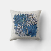 ヴィンテージウィリアムモリスチューリップウィローブルーフローラ クッション (裏面)