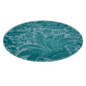 ヴィンテージウィリアムモリスティール(緑がかった色)グリーンボタニカル カッティングボード (角)