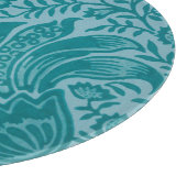 ヴィンテージウィリアムモリスティール(緑がかった色)グリーンボタニカル カッティングボード (角)