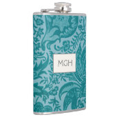 ヴィンテージウィリアムモリスティール（緑がかった色）ボタニカルモノグラム フラスク (右)