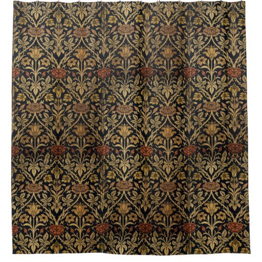 ヴィンテージウィリアムモリスバラアンドリリー シャワーカーテン (正面)