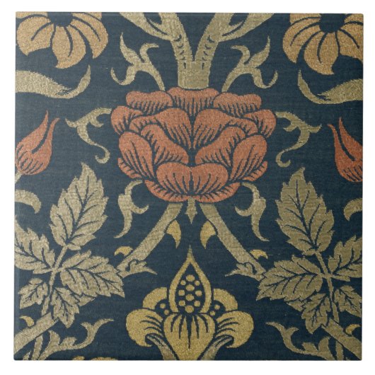 ヴィンテージウィリアムモリスバラアンドリリー タイル (正面)