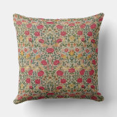 ヴィンテージウィリアムモリスバラピンクイエローバードフロー クッション (裏面)