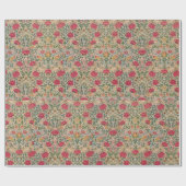 ヴィンテージウィリアムモリスバラピンクイエローバードフロー ラッピングペーパー (フラット)