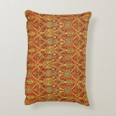 ヴィンテージウィリアムモリスパターンレッドターコイズ金ゴールド アクセントクッション (裏面(縦))