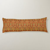 ヴィンテージウィリアムモリスパターンレッドターコイズ金ゴールド ボディピロー (裏面)