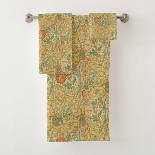 ヴィンテージウィリアムモリスピンクアンドバラ バスタオルセット (インサイチュ)