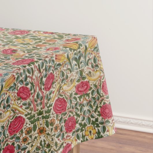 ヴィンテージウィリアムモリスピンクイエローバードフローラ テーブルクロス (インサイチュ)