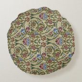 ヴィンテージウィリアムモリスピンクブルーブロケード ラウンドクッション (裏面)