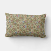 ヴィンテージウィリアムモリスピンクブルーブロケード ランバークッション (裏面)