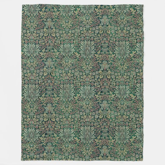 ヴィンテージウィリアムモリスフラワーガーデン フリースブランケット (正面)