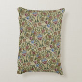 ヴィンテージウィリアムモリスフローラピンクブルーブロケード アクセントクッション (裏面(縦))