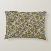 ヴィンテージウィリアムモリスフローラピンクブルーブロケード アクセントクッション (裏面)