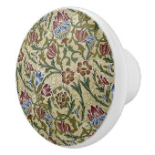 ヴィンテージウィリアムモリスフローラピンクブルーブロケード セラミックノブ (右)