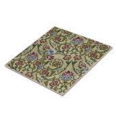 ヴィンテージウィリアムモリスフローラピンクブルーブロケード タイル (側面)