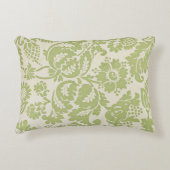 ヴィンテージウィリアムモリスフローラルパターングリーン アクセントクッション (正面)