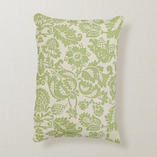 ヴィンテージウィリアムモリスフローラルパターングリーン アクセントクッション (裏面(縦))