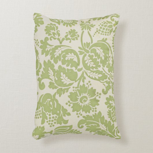 ヴィンテージウィリアムモリスフローラルパターングリーン アクセントクッション (正面(垂直))