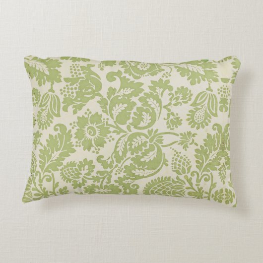 ヴィンテージウィリアムモリスフローラルパターングリーン アクセントクッション (裏面)
