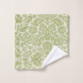 ヴィンテージウィリアムモリスフローラルパターングリーン バスタオルセット (ウォッシュタオル)