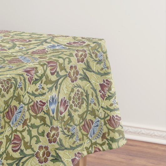 ヴィンテージウィリアムモリスフローラルパターンピンクブルー テーブルクロス (インサイチュ)