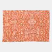 ヴィンテージウィリアムモリスフローラルパターンホワイトオレンジ キッチンタオル (横)