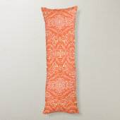 ヴィンテージウィリアムモリスフローラルパターンホワイトオレンジ ボディピロー (裏面 (縦))