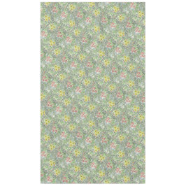 ヴィンテージウィリアムモリスフローラ花の緑 テーブルクロス