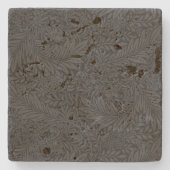 ヴィンテージウィリアムモリスブラックラークスパーボタニカル ストーンコースター (正面)