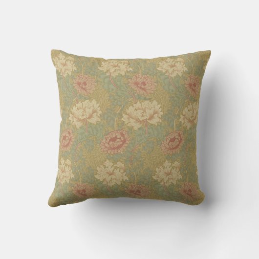 ヴィンテージウィリアムモリスブルーラストキク クッション (裏面)